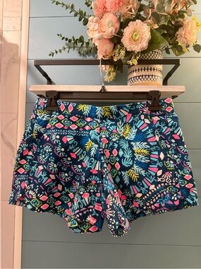 Lilly Pulitzer Glow and Flow Print Shorts Size XS Multicolor Resort Tropical